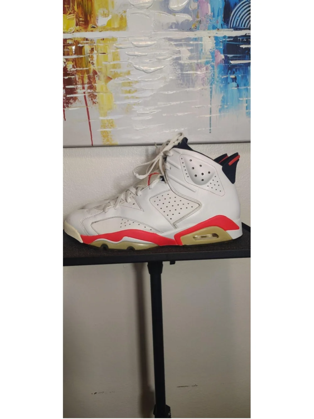 Jordan Air Jordan 6 Retro Shoes Mens Size 12 White Red Sneakers 384664-123